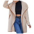 thumbnail image 2 of Veste Courte Femme Couleur Unie Grand Col à Revers Poche en Peluche Récréative Manches Longues Veste pour Femmes en Solde, 2 of 8