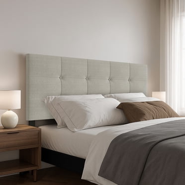 HMD Gina Tête de Lit Capitonnée Grand Lit, Gris Chaud
