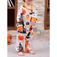 thumbnail image 2 of SUNSIOM Family Matching Halloween Pajamas, Baby Rompers/Bat Pumpkin Letter Print Sleepwear Set, 2 of 6