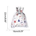 thumbnail image 2 of Christmas Decorations Clearance！Drawstring Christmas Gift Bag Candy Party Santa Snowman Wrapping Bag Plastic Bag, 2 of 2