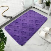Dvkptbk Purple Bath Mat, Super Absorbent Thick Bathroom Rugs Non Slip, Quick Dry Bath Rugs, Machine Washable Shower Mat, Cushioned Carpet Bathmat for Bathroom Floor, Tub and Shower