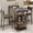Black, variant on Retro Handmade wooden dining table with 2 upholstered chairs, 2 piece bistro table and chairs set with storage rack, dining table and chairs with metal frame, small kitchen table for apartment, home
