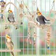 thumbnail image 3 of lionlar 9Pcs/Set Natural Wood Bird Parrot Swing Chewing Toys Standing Hammock for Macaws, 3 of 8