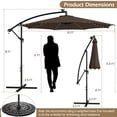 thumbnail image 3 of Costway Parasol Déporté de Patio 10 Pi à Énergie Solaire avec 112 DEL, Manivelle, Inclinaison, Extérieur, 3 of 9