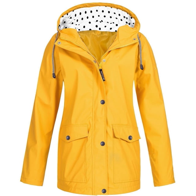 Dvkptbk Veste à Capuche pour Femmes, Imperméable, Grande Taille, Coupe-Vent, en Solde