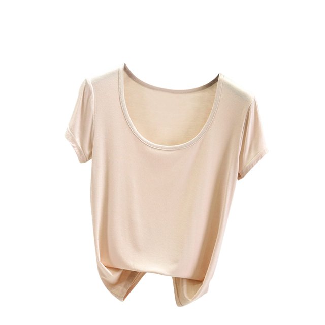 Yuyuzo Hauts de Pyjama Grande Taille pour Femmes Manches Courtes Haut de Pjs Col Rond Chemises de Nuit Doux Confortables Vêtements d'Intérieur