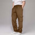 thumbnail image 2 of Pantalon Cargo pour Garçons à Jambe Droite - Tendance et Polyvalent pour 3 à 14 Ans (Confort de Printemps + Coupe Stylée), 2 of 7