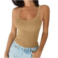 thumbnail image 1 of Timegard Tank Tops for Women Plus Size Square Neck Slim Comfy Solid Color Basic Tee Casual Going out Top, 1 of 6