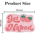 thumbnail image 3 of Yonchic Get Naked Bathroom Rugs, Soft Thick Microfiber Rug, Funny Cute Pink Strawberry Bath Mats, 20"x32" Water Absorbent Non Slip Washable Mat, 3 of 7
