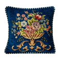 thumbnail image 1 of GROWTH TANK 19x19inch Jacquard Pillow Cover Machine Wash Floral Pattern Pillowcase for Sofa, Blue, 1 of 9