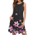 thumbnail image 2 of Ovzne Robes pour Femmes Robe de Plage Femmes Décontractée Ample Été Robe Imprimée Sans Manches Col en V Ensemble Haut/chemise Grande Taille Robe Imprimée Liquidation, 2 of 7