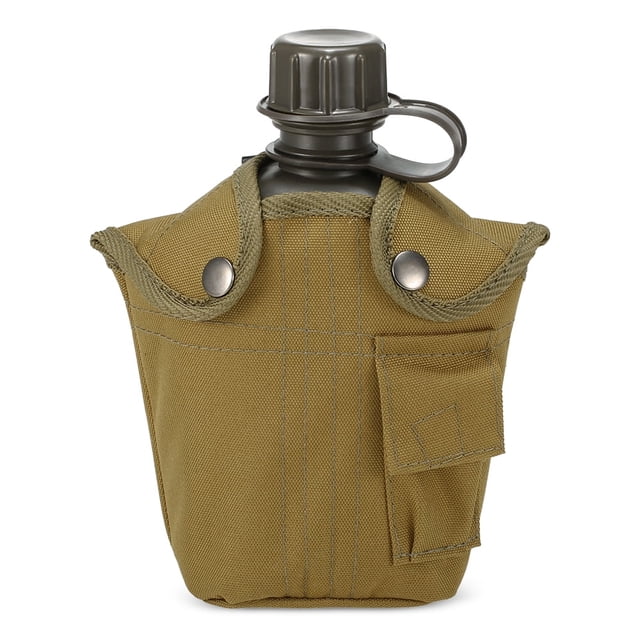 Bouteille de Cantine 1L Camping Randonnée Sac à Dos Survie Bouteille d'Eau avec Housse