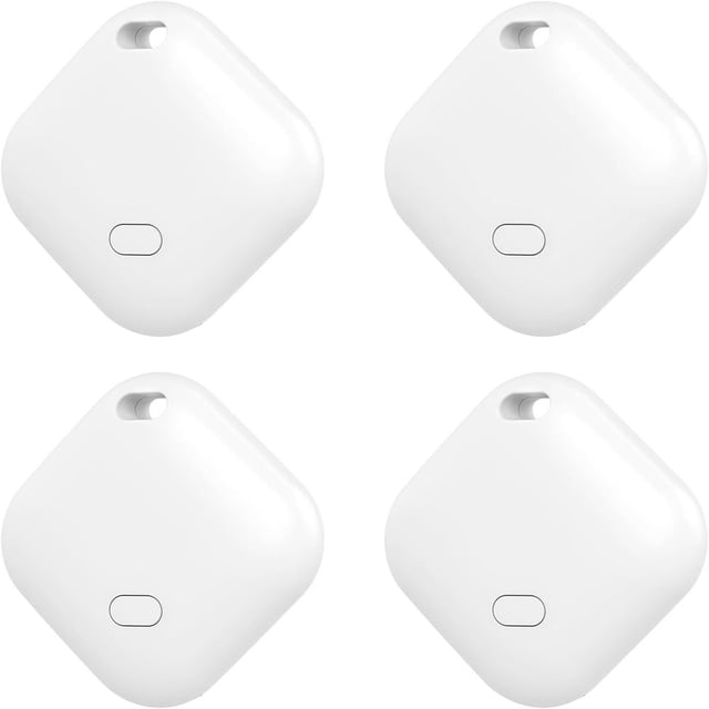 EIGTHTAIL Key Finder Wallet Tracker Works with Apple Find My (iOS Only) Replaceable Battery Water-Resistant Bluetooth Item Finder for Bags Luggage Pets & Backpack White