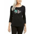 thumbnail image 1 of Karen Scott Cotton Flip-Flops Holiday Graphic Top,, 1 of 1