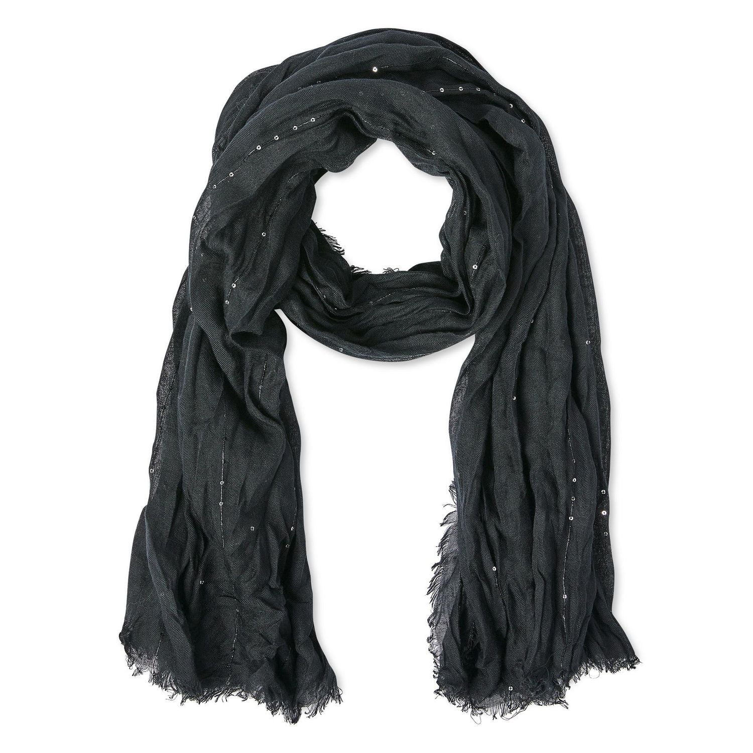 George Women's Sequin Frayed Edge Scarf