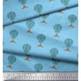 thumbnail image 2 of Soimoi Blue Modal Satin Fabric Insect,Leaves & Floral Block Print Fabric by The Yard 42 Inch Wide, 2 of 3