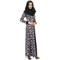 thumbnail image 3 of Bimba Robe Abaya Maxi Pashmina Musulmane pour Femmes, Jilbab Floral avec Hijab, 3 of 7