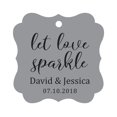 thumbnail image 1 of Darling Souvenir Personalized Fancy Frame Paper Tags Wedding Sparklers Let Love Sparkle Custom Hang Tags-Gray-100 Tags, 1 of 1