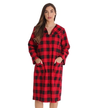 Dreamcrest Robe d'Intérieur en Flanelle à Manches Courtes pour Femmes, Vêtement de Nuit 9280-10195-3X