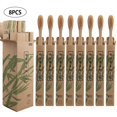 thumbnail image 1 of 8pcs Travel Bamboo Toothbrushes Eco Friendly Soft Bristle Oral Care Tooth Brush, 1 of 6