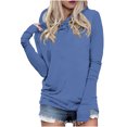 thumbnail image 1 of Timegard Womens Hoodies Plus Size Long Sleeve Thumb Hole Pullover Fall Casual Solid Color Comfy Tops, 1 of 5
