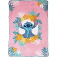 thumbnail image 1 of Lilo & Stitch Tropical Floral Fleece Blanket, 1 of 3