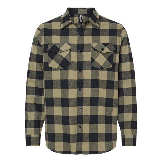 Independent Trading Co. Chemise en Flanelle, Olive/noir - 3TG