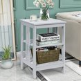 thumbnail image 4 of Patiojoy 2PCS 3-tier Side Table Nightstand Sofa End Table Storage Display Shelf Grey, 4 of 10