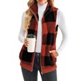 thumbnail image 1 of Innerwin Gilet Sans Manches à Fermeture Éclair pour Femme, Veste en Molleton de Travail Légère en Sherpa, Rouge Vin, P, 1 of 6