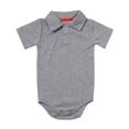 thumbnail image 1 of MIASHUI Justaucorps Bébé Manches Courtes Col Polo Tenue de Gentleman, Gris Clair, 6-9 Mois, 1 of 3