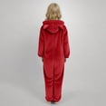 thumbnail image 2 of Pyjama d'Hiver pour Filles Combinaison à Capuche à Manches Longues pour Filles Pyjama Uni pour Chaleur Hivernale Décontractée Combinaison à Manches Longues, 2 of 6