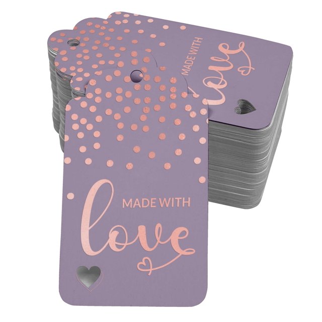 Inkdotpot Rose Gold Foil Paper Hang Tags Made With Love Text Favor Tags 50 Pieces