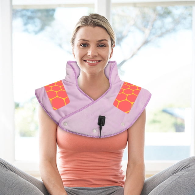 EGNMCR Protection Électrique pour Épaules et Cou avec Châle Chauffant USB Intégré pour Chaleur et Froid Protection de la Colonne Cervicale Heating Heating