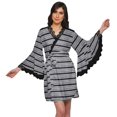 thumbnail image 1 of Moomaya Robe Courte Imprimée pour Mariée en Préparation, Manches Évasées, Peignoir, Portefeuille pour Femmes, 1 of 6