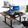 thumbnail image 2 of FITUEYES 32 Inch Sit to Stand Up Desk Computer Standing Desk for Home Office and School, Black, 2 of 6