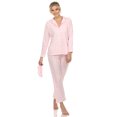 thumbnail image 1 of White Mark Women's Three-Piece Button-Down Pajama Set, 1 of 6