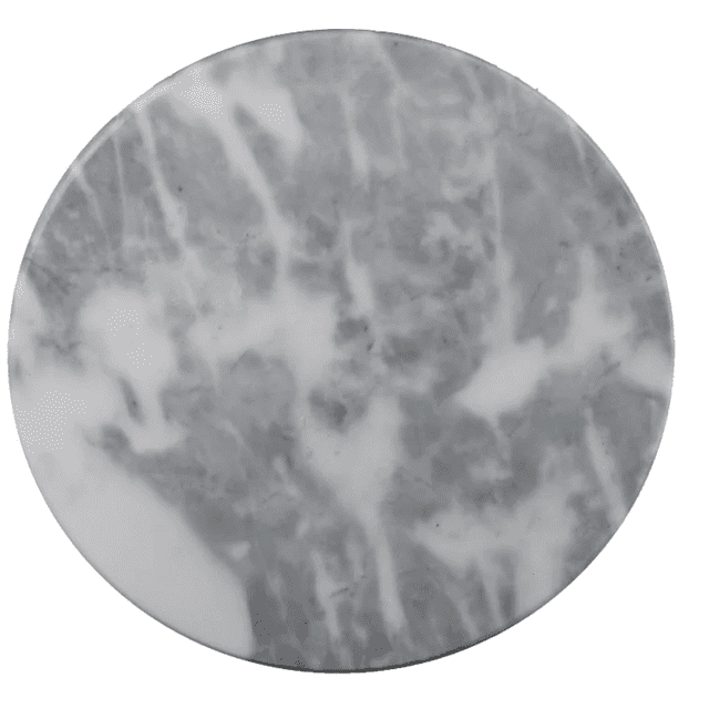 Verka Marble Trivet (Chakla), 10 Pouces, une Planche Ronde en Marbre Naturel Gris et Blanc avec une surface Polie, Conçue comme une Planche Roulante Traditionnelle et Trivet Résistant à la Chaleur, Mesurant 10 Pouces de Diamètre avec Quatre Pieds Antidérapants pour la Stabilité, Convient Aussi pour Protéger les surfaces de Cuisine contre les Fondues Chaudes.