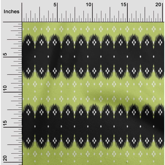 oneOone Polyester Lycra Fabric Big Motif Ikat Decor Fabric Printed BTY 56 Inch Wide