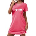 thumbnail image 1 of Pyjama pour Femmes Jupe Coton Doux Chemises de Nuit Imprimées pour Femmes Manches Courtes T-Shirts de Nuit Vêtements de Nuit Décontracté Robe de Pyjama Imprimée Douce Confortable Robe de Nuit Classique Robes TG, 1 of 3