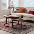 thumbnail image 2 of Pemberly Row Modern Mango Wood and Metal Nesting Coffee Tables in Black/Brown, 2 of 15