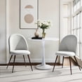 thumbnail image 3 of Homy Casa Modern 2-Pack Accent Chair Set, Armless Round Back, Beige Fabric Upholstered, 3 of 9