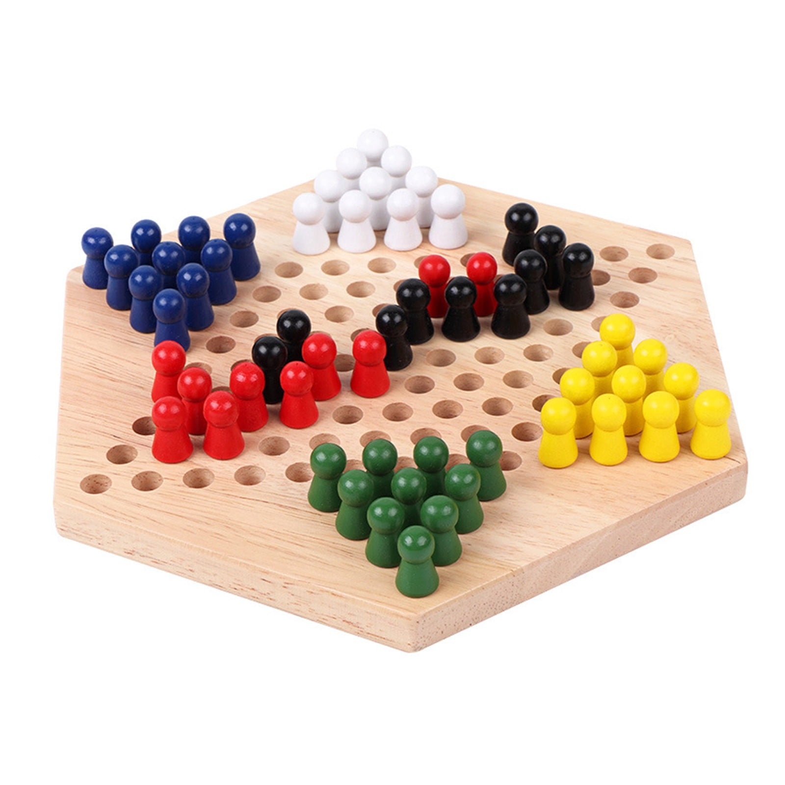 Binwennn Chinese Halma Board Wooden Educational Board Kids Classic Halma Chinese Set Strategy Family Game Pieces Mini Board Games Alleys Game Bad Choices Game Change Game Attributes Game Board Game