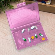 MTBLYS Plastic Pill Organizer Six Compartments Clear Transparent Storage Large Capacity Portable Travel Case Weekly Supplement Organizer Sports Nutrition Home Gym Use