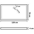 thumbnail image 4 of vidaXL Rectangular ABS Shower Base Tray Black 70x120 cm, 4 of 4