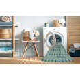 thumbnail image 2 of Ahgly Company Tapis d'Intérieur Rectangulaire Transitionnel Bleu Lagon Bleu Lavable à la Machine, 7 Pieds x 9 Pieds, 2 of 7