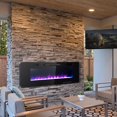thumbnail image 3 of 60" Electric Fireplace Insert, 750W/1500W LED Fireplace w/Remote Control, 8H Timer & 12 Flame Colors, Wall Mounted Fireplace, Fireplace Heater, Recessed Electric Fireplace for Home RV, 3 of 10
