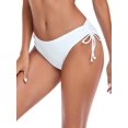 thumbnail image 1 of Ocean Blues Women's Full Coverage Swim Bottoms Sides Drawstring Mid Rise Bikini Bottom White Bathing Suit Size XXL, 1 of 9