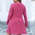 thumbnail image 3 of AherBiu Cardigan pour Femmes, Robe Courte Côtelée en Tricot à Boutons, Manches Longues, Automne, Basique, Superposition, Cardigans, 3 of 3