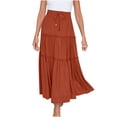thumbnail image 1 of jovati Jupes pour Femmes Décontractées Mode Femmes Unies Décontractées Froncées à Volants Taille Élastique Jupes, 1 of 7
