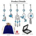 thumbnail image 3 of SNNROO Dangly Belly Button Ring 14G Belly Jewelry 5Pcs Banana Bars Belly Button Piercing Blue, 3 of 7